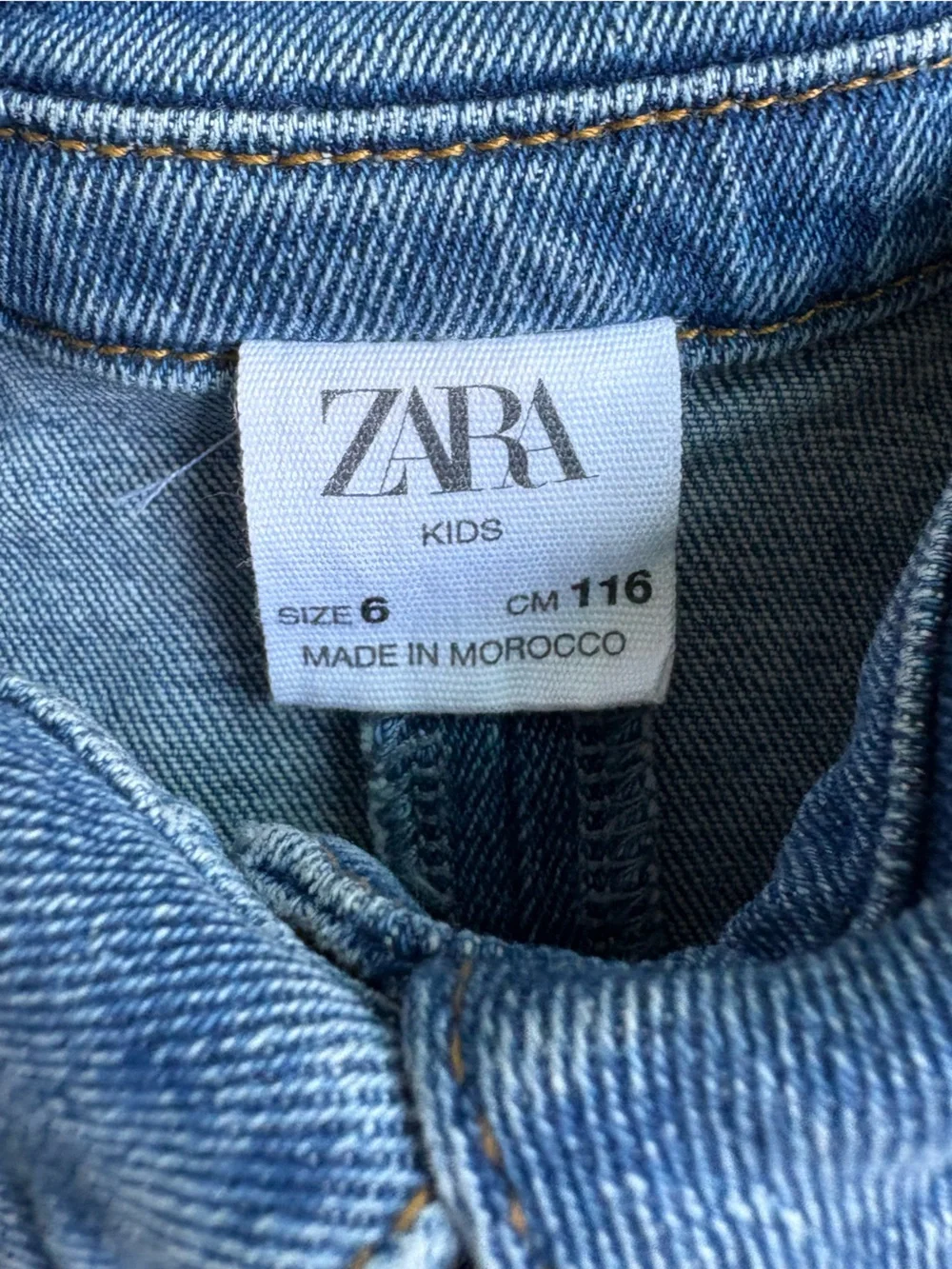 Zara Kids Blue Denim Button-Front Dress - Girls Size 6